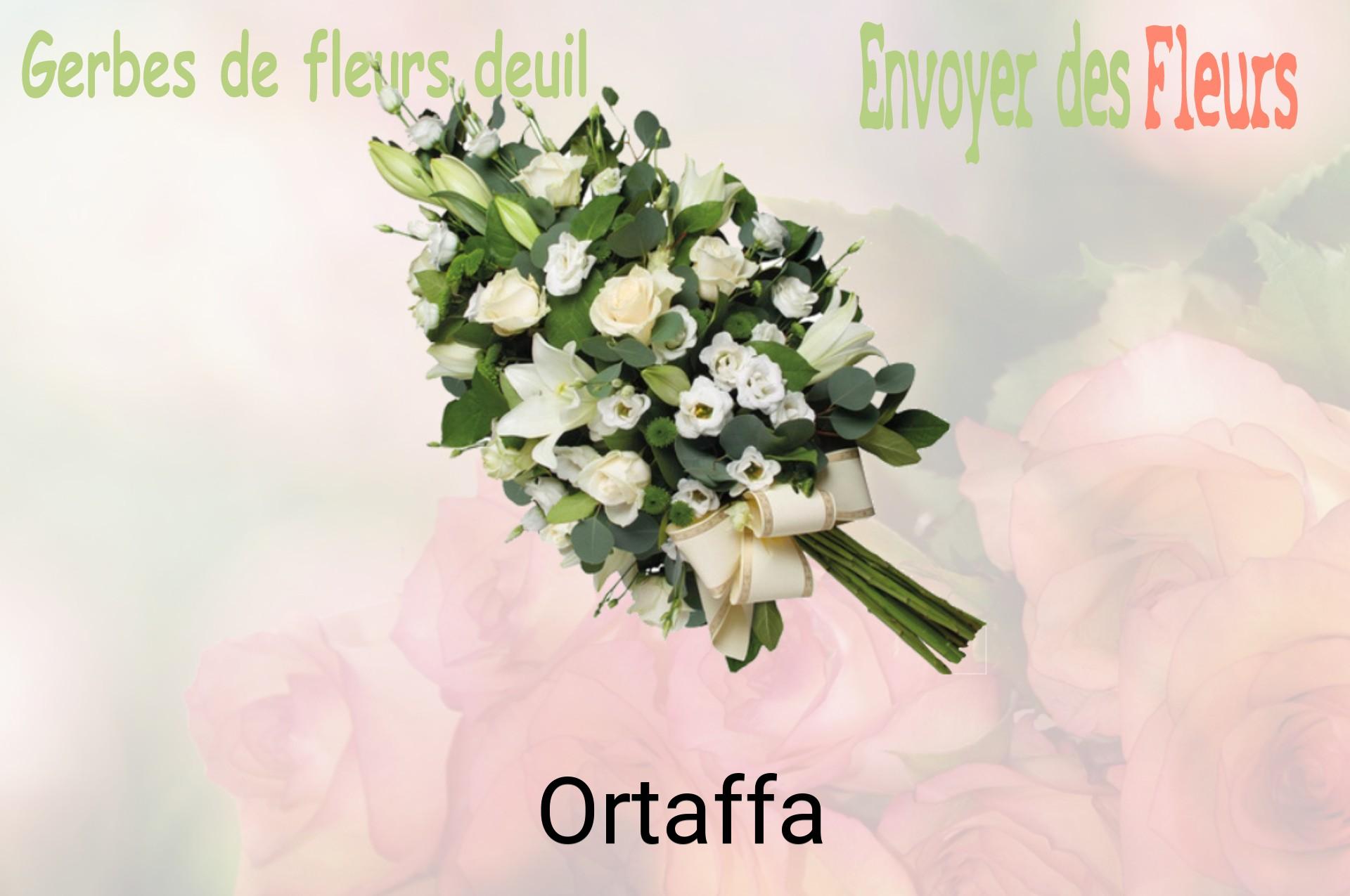 Gerbe de fleurs de deuil livrée à Ortaffa